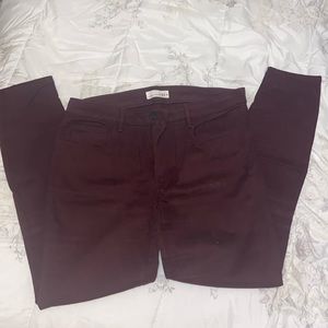 LOFT sexy soft burgundy skinny leggings zip front legging pant sz 29/8 🪸🍇🍆💟
